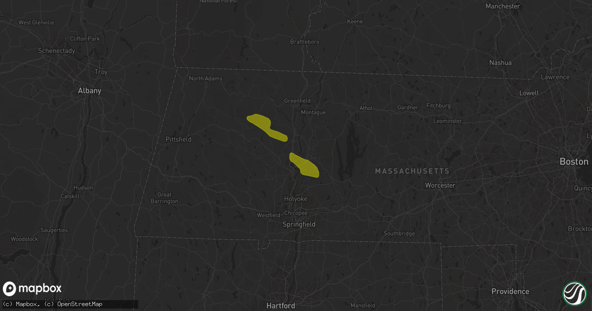 Hail map in Hatfield, MA on June 18, 2018