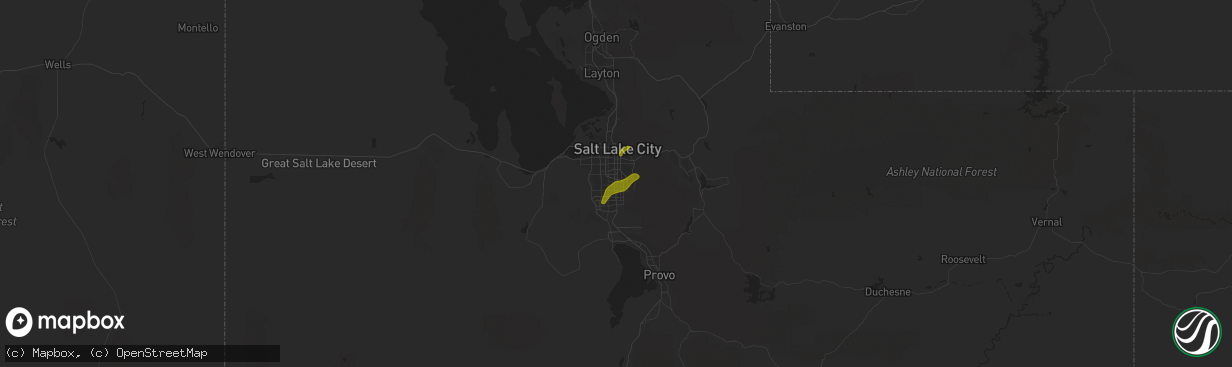 Hail map in Midvale, UT on June 18, 2018