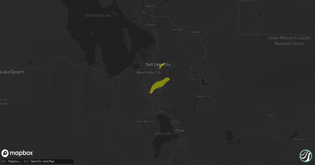 Hail map in Midvale, UT on June 18, 2018