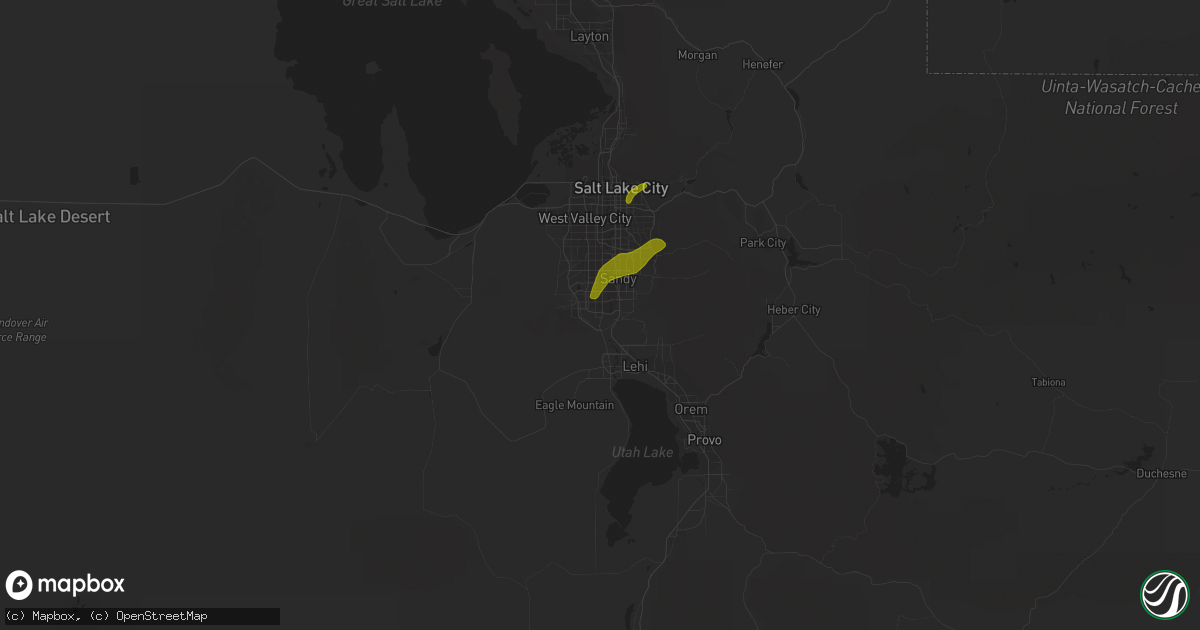 Hail map in Riverton, UT on June 18, 2018