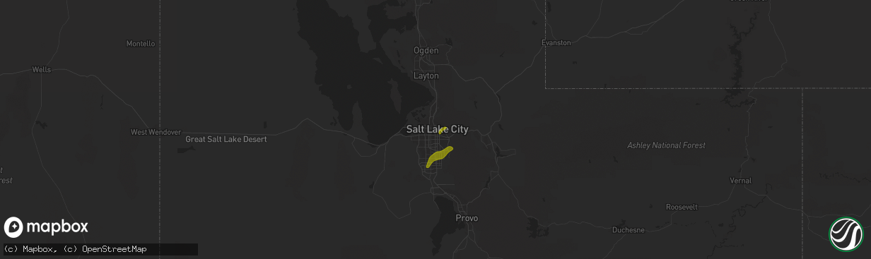 Hail map in Salt Lake City, UT on June 18, 2018