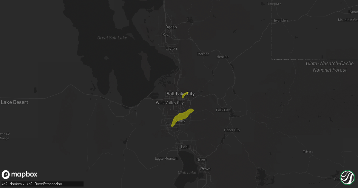Hail map in Salt Lake City, UT on June 18, 2018