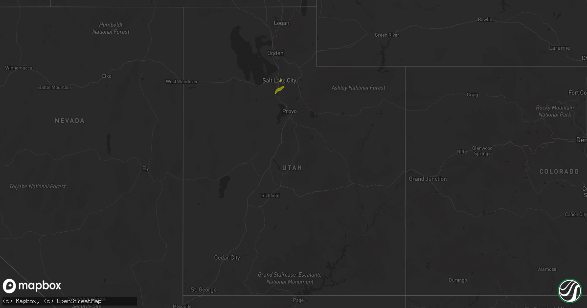 Hail map in Utah on June 18, 2018
