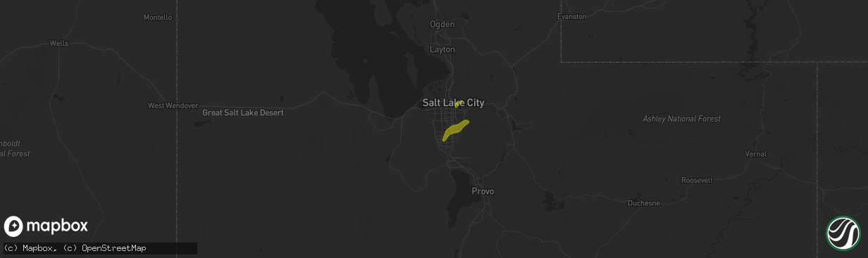 Hail map in West Jordan, UT on June 18, 2018