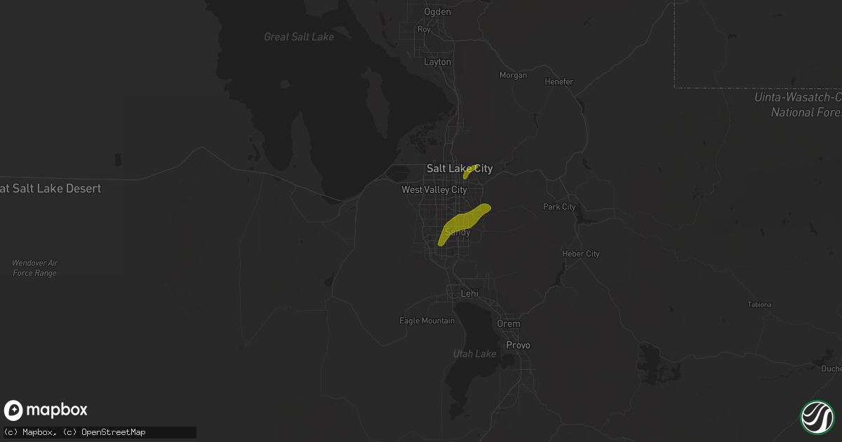 Hail map in West Jordan, UT on June 18, 2018