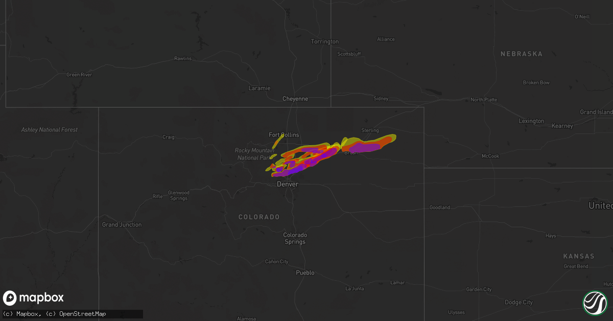 Hail map on June 18, 2018