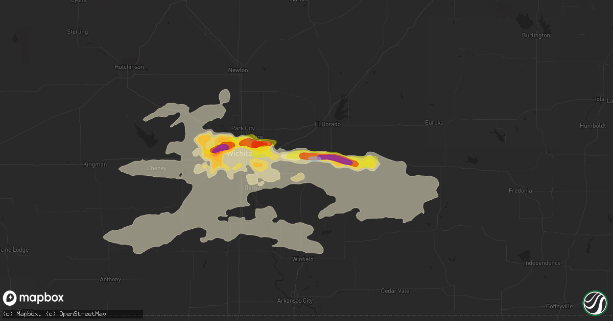 Hail map in Augusta, KS on June 18, 2019