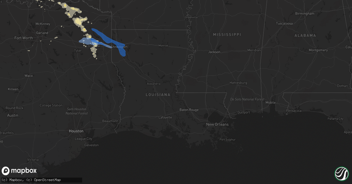 Hail map in Louisiana on June 18, 2019