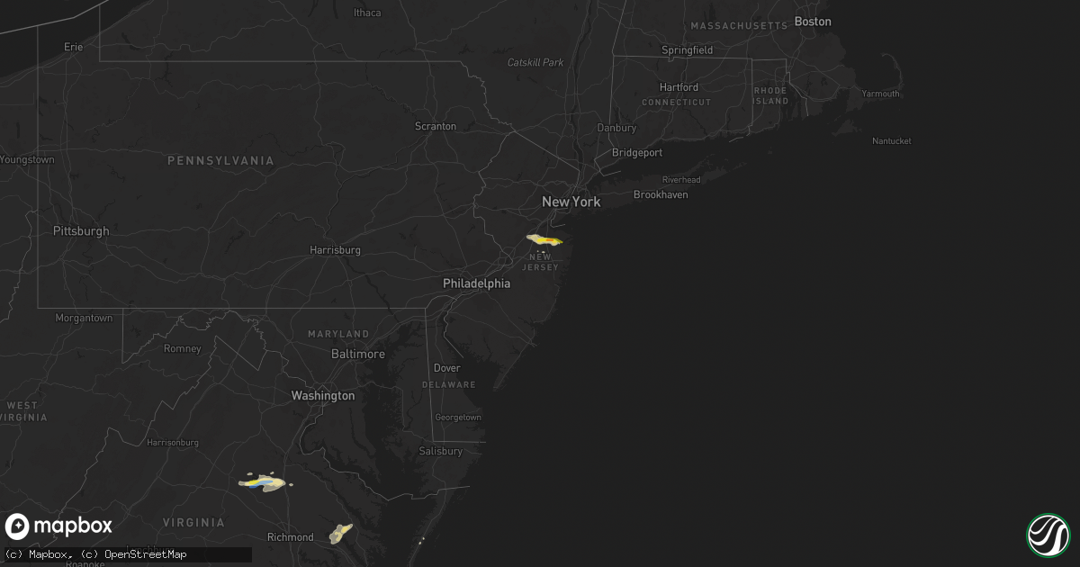 Hail map in New Jersey on June 18, 2019
