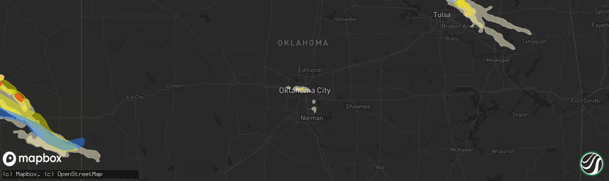 Hail map in Oklahoma City, OK on June 18, 2019