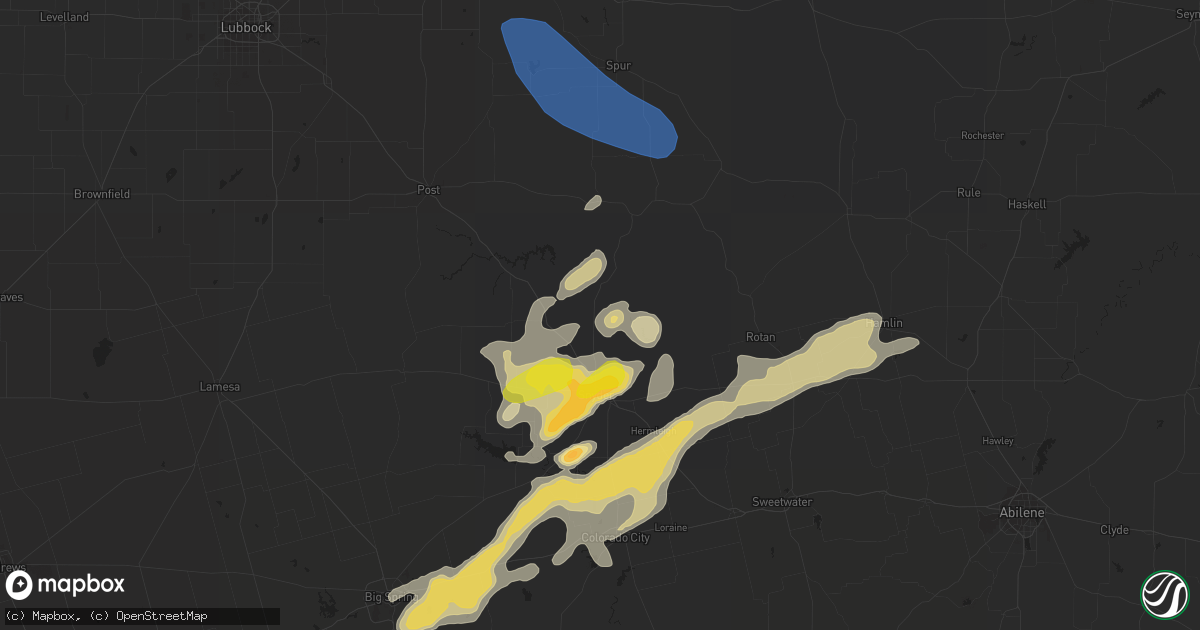 Hail map in Snyder, TX on June 18, 2019