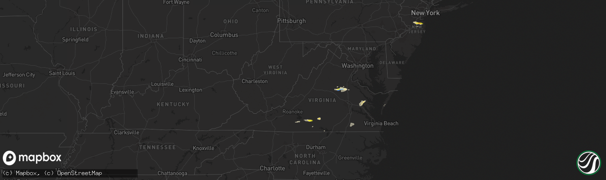 Hail map in Virginia on June 18, 2019
