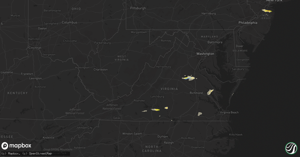 Hail map in Virginia on June 18, 2019