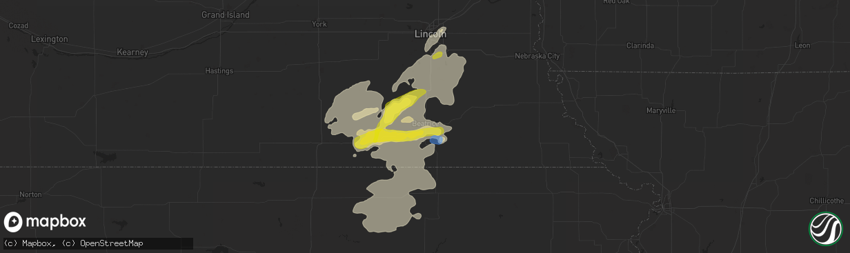 Hail map in Beatrice, NE on June 18, 2020