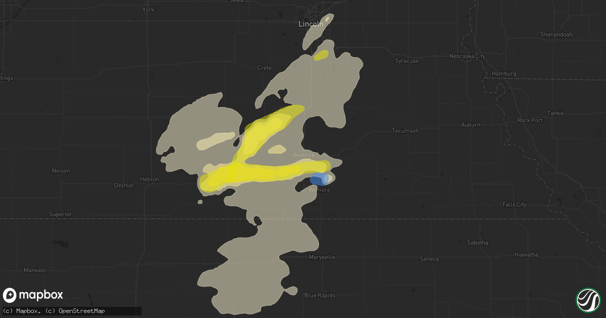 Hail map in Beatrice, NE on June 18, 2020