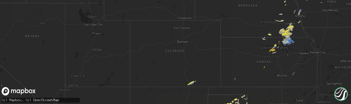 Hail map in Colorado on June 18, 2020