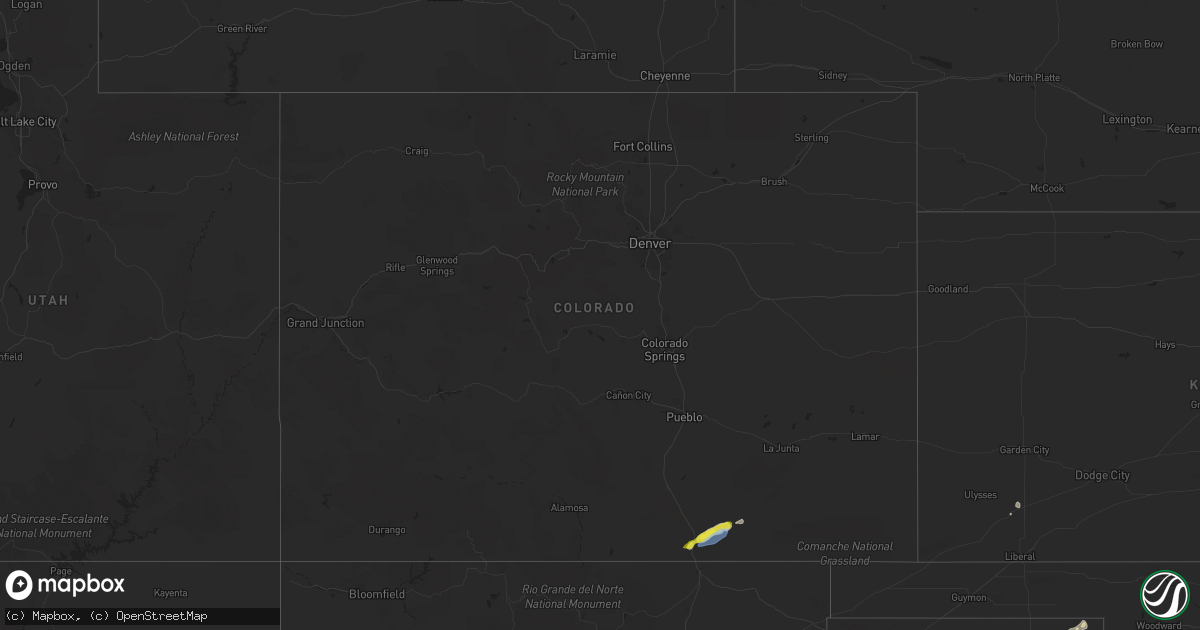 Hail map in Colorado on June 18, 2020