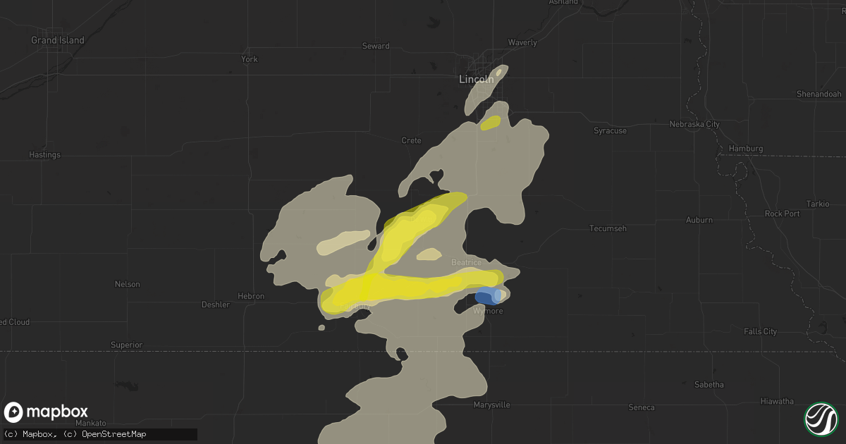 Hail map in De Witt, NE on June 18, 2020