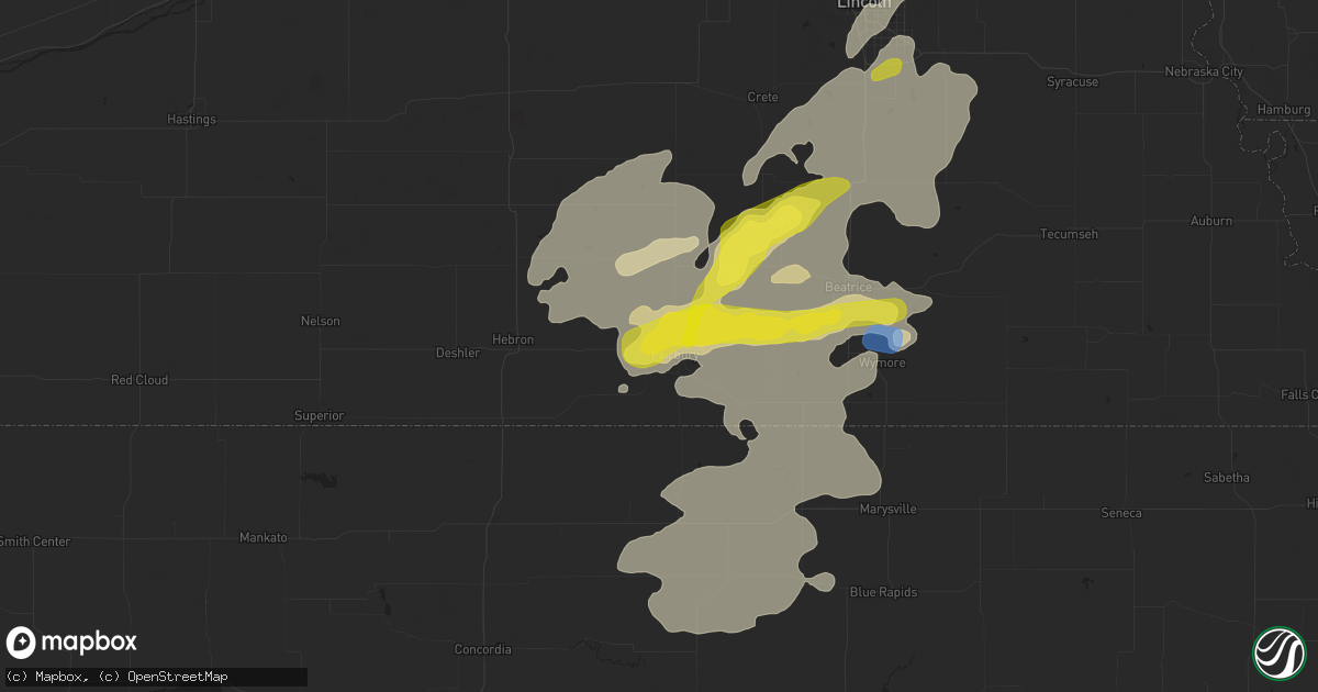 Hail map in Fairbury, NE on June 18, 2020