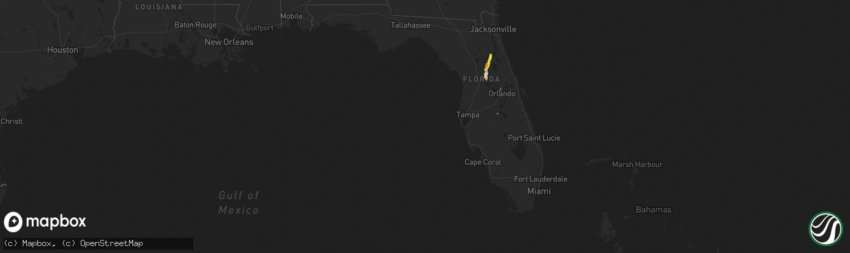 Hail map in Florida on June 18, 2020