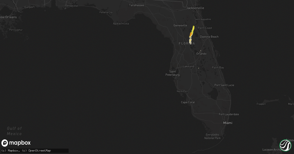 Hail map in Florida on June 18, 2020