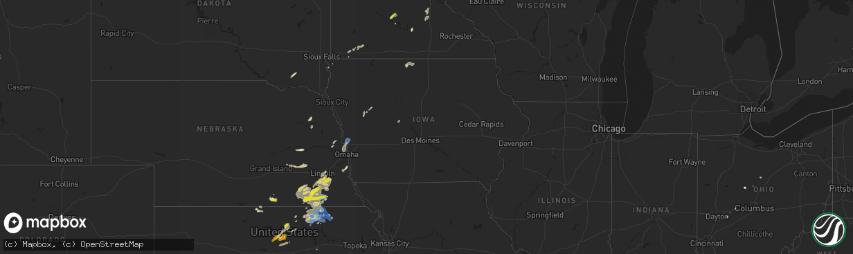 Hail map in Iowa on June 18, 2020