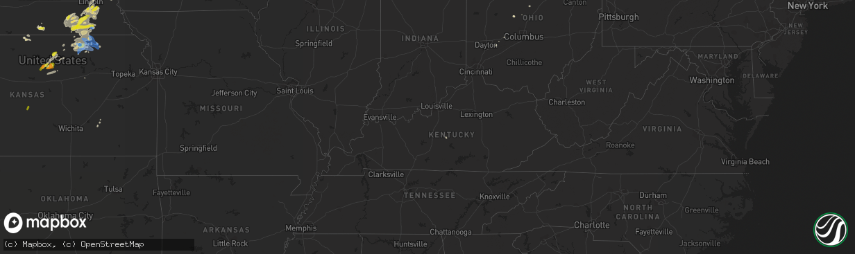 Hail map in Kentucky on June 18, 2020