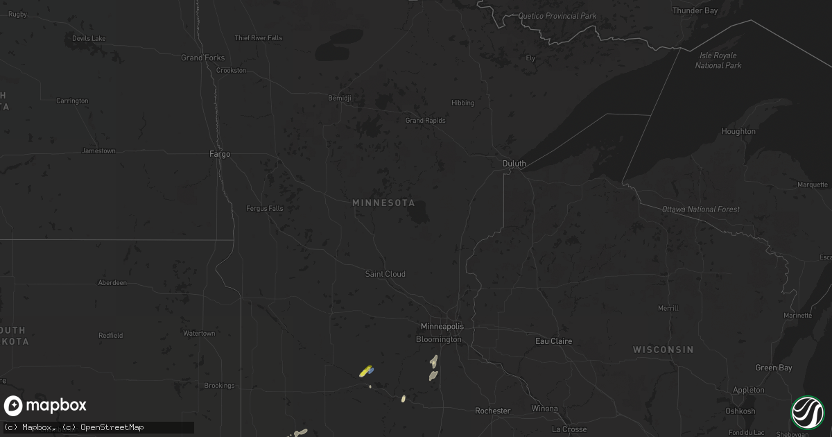 Hail map in Minnesota on June 18, 2020