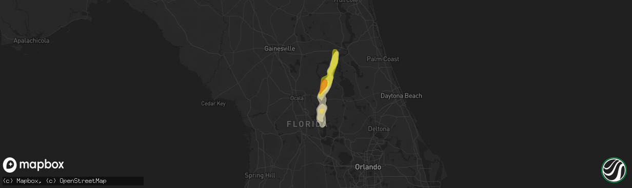 Hail map in Silver Springs, FL on June 18, 2020