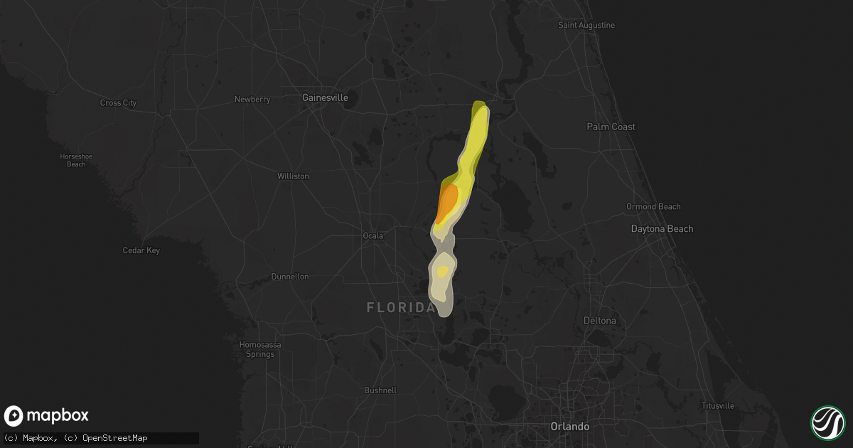 Hail map in Silver Springs, FL on June 18, 2020