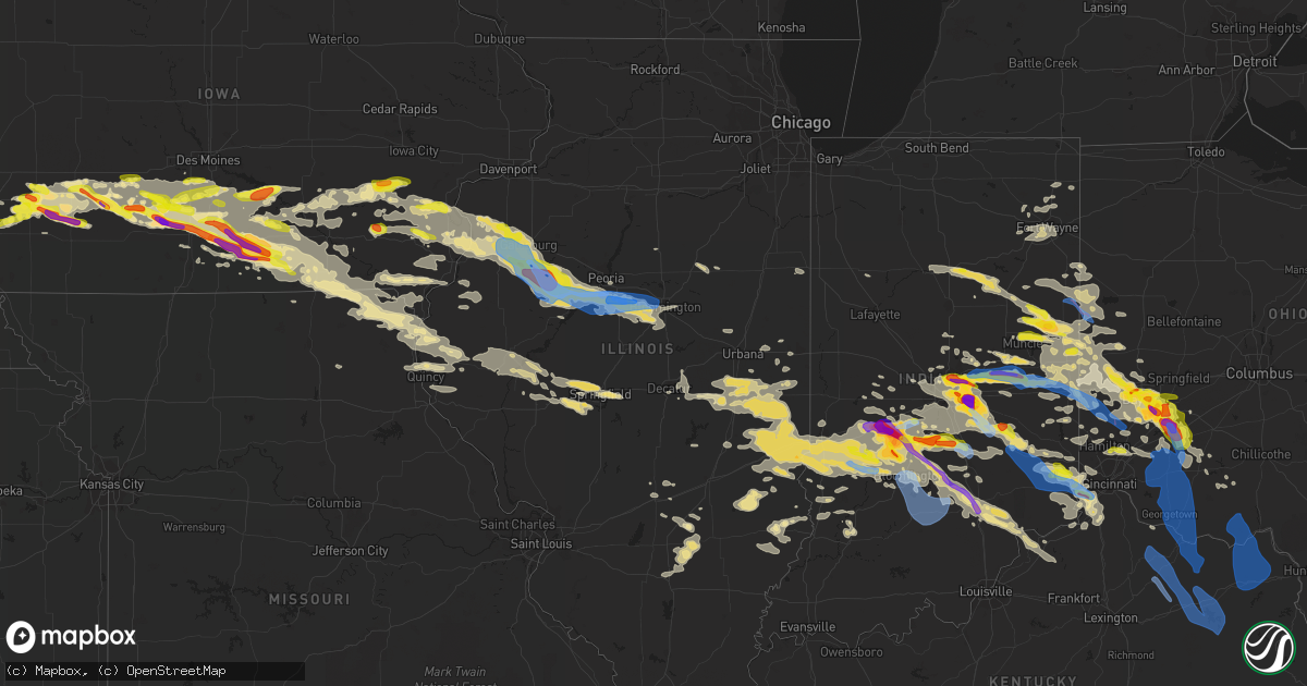 Hail map in Illinois on June 18, 2021