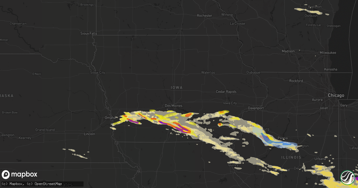 Hail map in Iowa on June 18, 2021