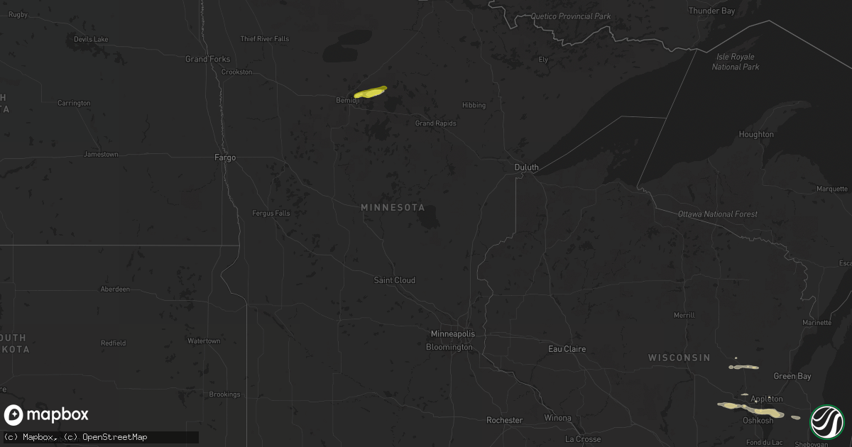 Hail map in Minnesota on June 18, 2021