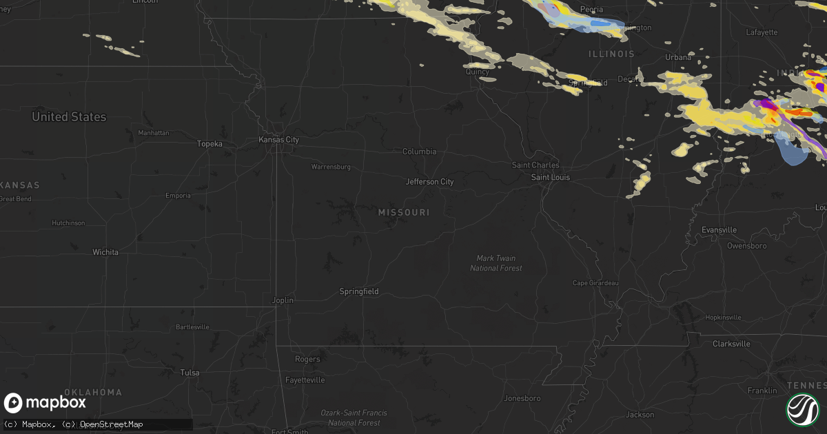 Hail map in Missouri on June 18, 2021
