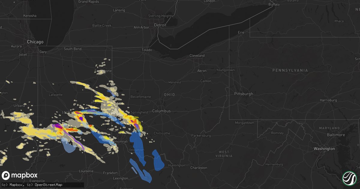 Hail map in Ohio on June 18, 2021