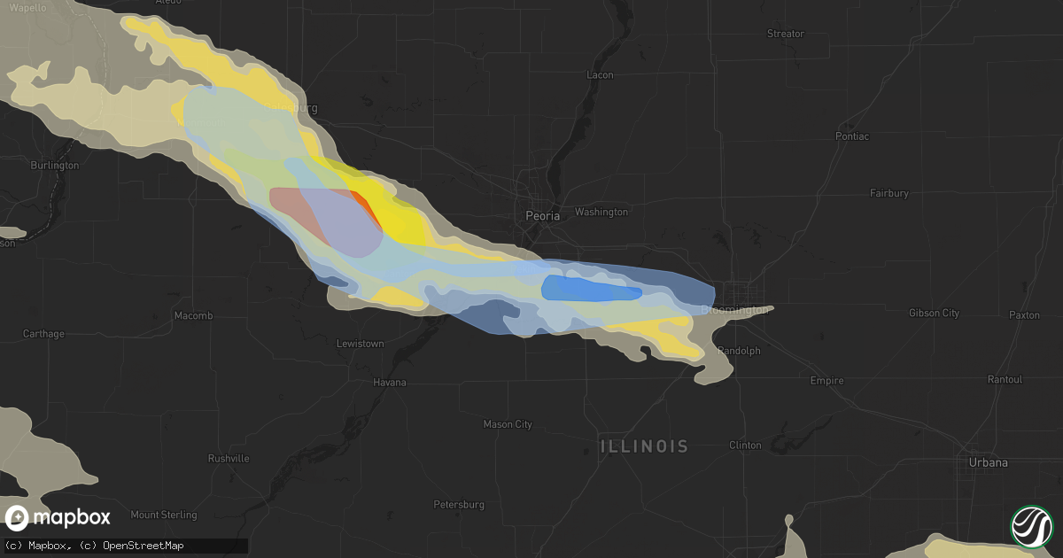 Hail map in Pekin, IL on June 18, 2021