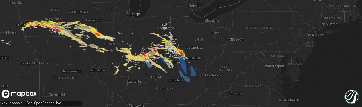 Hail map on June 18, 2021