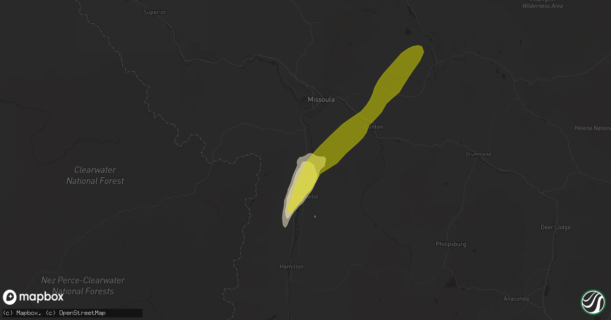 Hail map in Florence, MT on June 18, 2022
