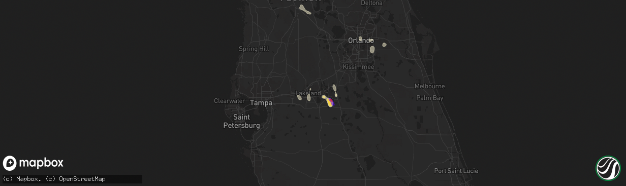 Hail map in Lakeland, FL on June 18, 2022