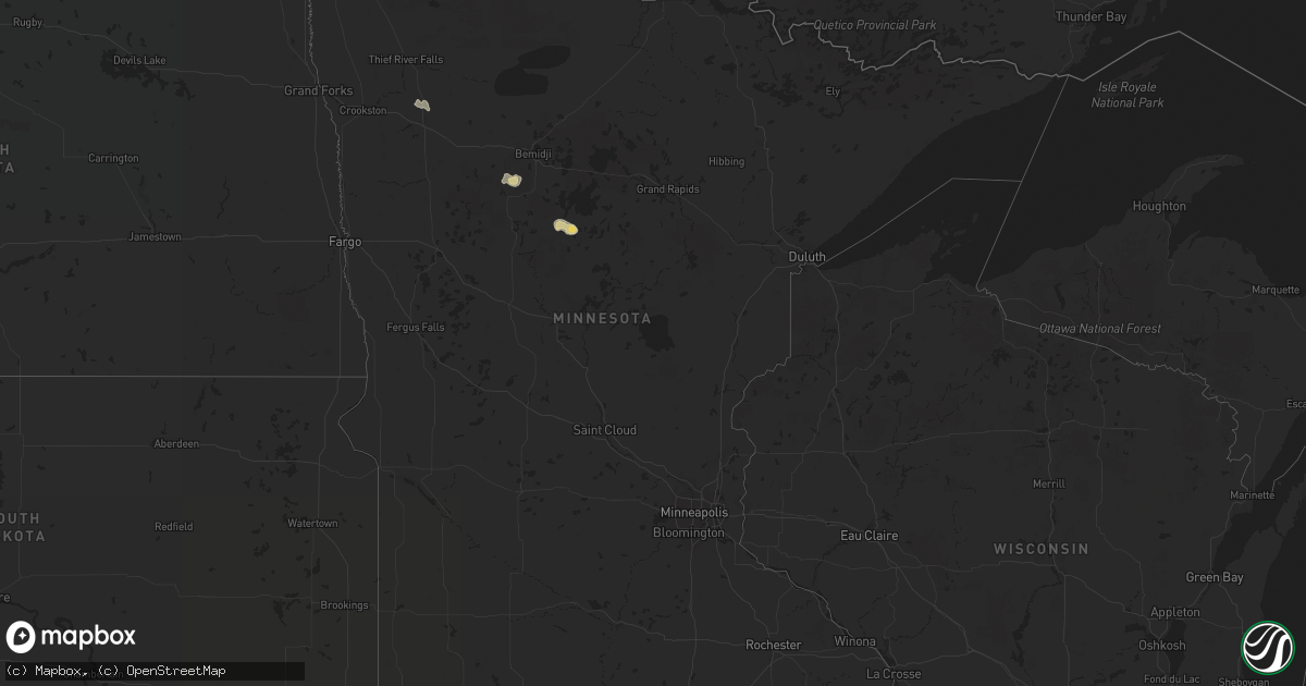 Hail map in Minnesota on June 18, 2022