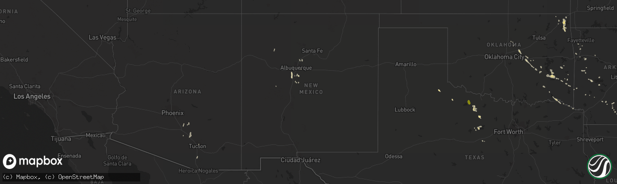 Hail map in New Mexico on June 18, 2022