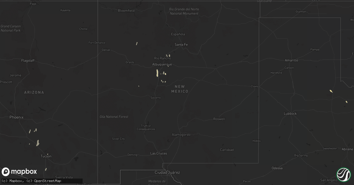 Hail map in New Mexico on June 18, 2022