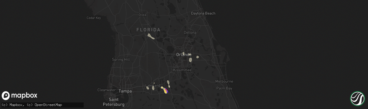 Hail map in Orlando, FL on June 18, 2022