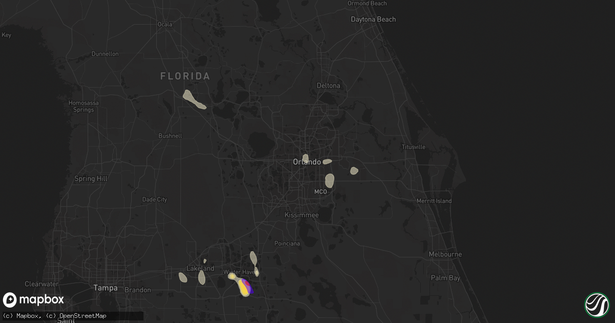 Hail map in Orlando, FL on June 18, 2022