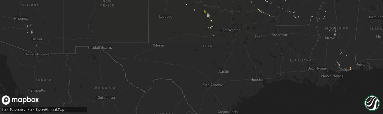 Hail map in Texas on June 18, 2022