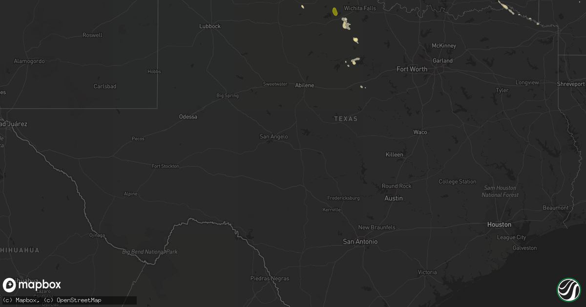 Hail map in Texas on June 18, 2022