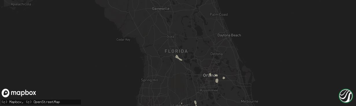 Hail map in The Villages, FL on June 18, 2022