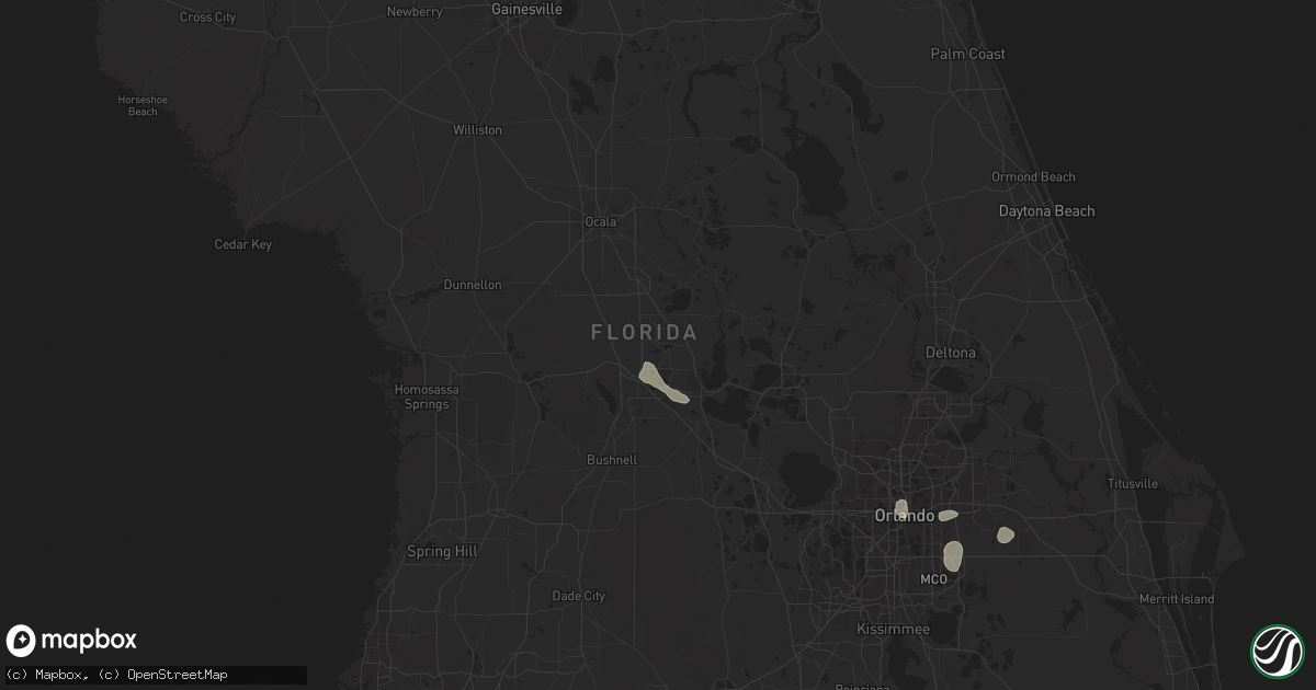 Hail map in The Villages, FL on June 18, 2022