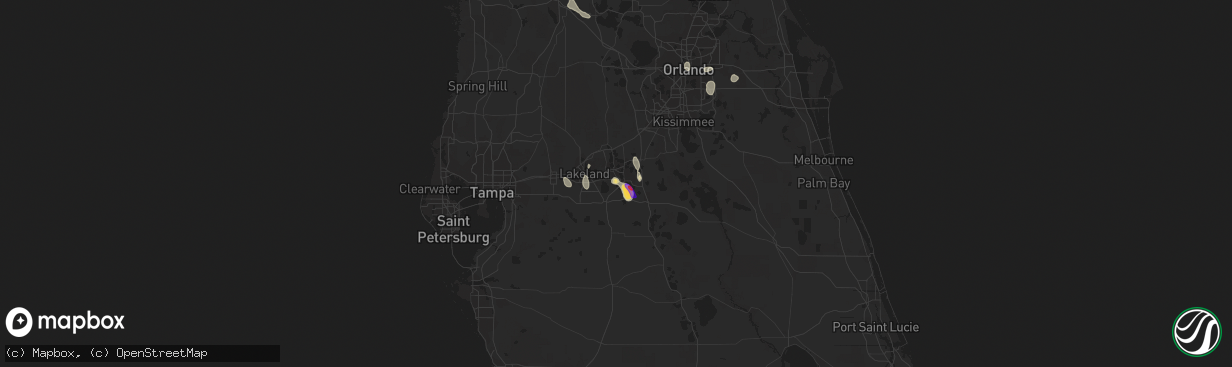 Hail map in Winter Haven, FL on June 18, 2022