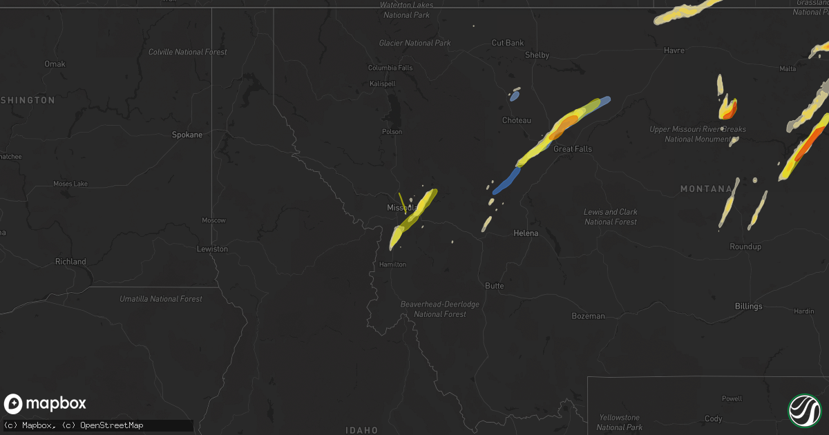 Hail map on June 18, 2022